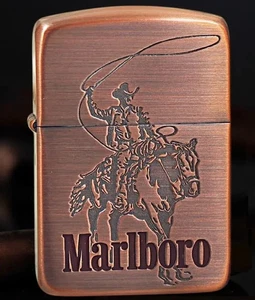 1941 Replica Copper Marlboro Cowboy Lasso Zippo Lighter Only 50 produced - Picture 1 of 2