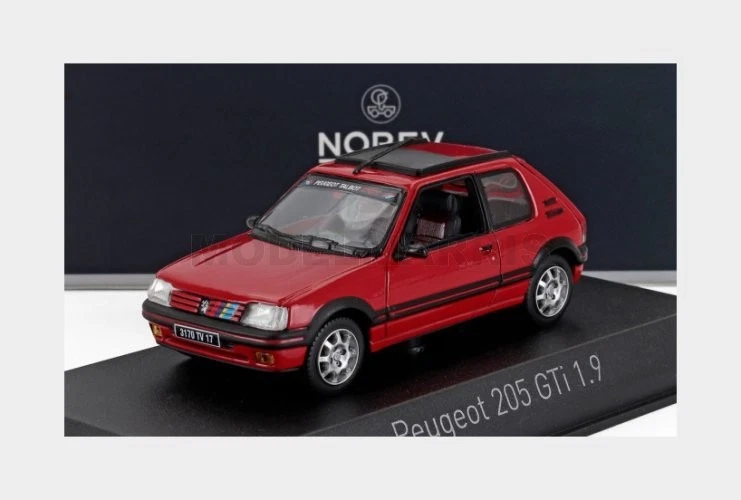 NOREV 471751 PEUGEOT - 205 1.9 GTi PTS DECO 1991 - RED - 1/43