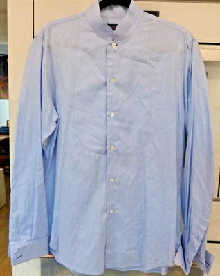 SHANGHAI TANG 100% COTTON BIB DRESS/FORMAL SHIRT w FRENCH CUFFS LIGHT BLUE 15.5 - Image 1 of 4