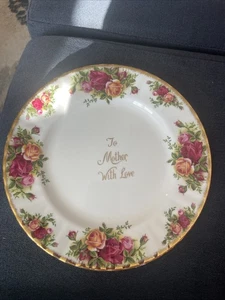 Vtg Royal Albert Old Country Rose To Mother With Love Plate 8" England 1962 - Picture 1 of 5