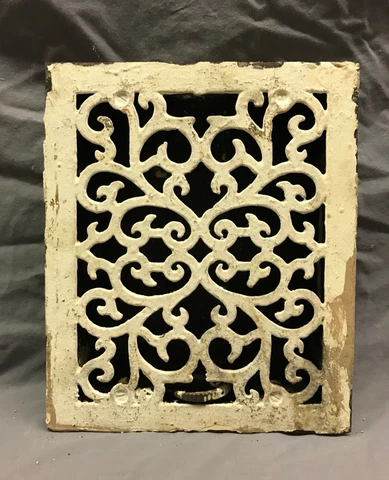 Antique Cast Iron Simonds MFG Floor Register Heat Grate 8x10 VTG Old 1608-22B Cover