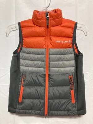 Chaleco acolchado Free Country Kids talla 7/8 gris y naranja Foto 1 de 4