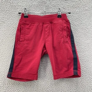 Tea Collection Shorts Boys 5 Red Black Side Panel Pull On Cotton Comfort FLAW - Picture 1 of 12