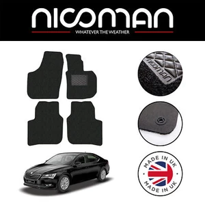 Maßgefertigte Fußmatten für Skoda Superb MK2 2008-2015 LUXUS Schwarz Set Original Passt - Bild 1 von 6