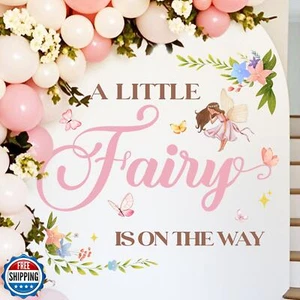 KEWUFD A Little Fairy is on the Way Wall Decal Fairy Baby Shower Party Decora - Picture 1 of 5
