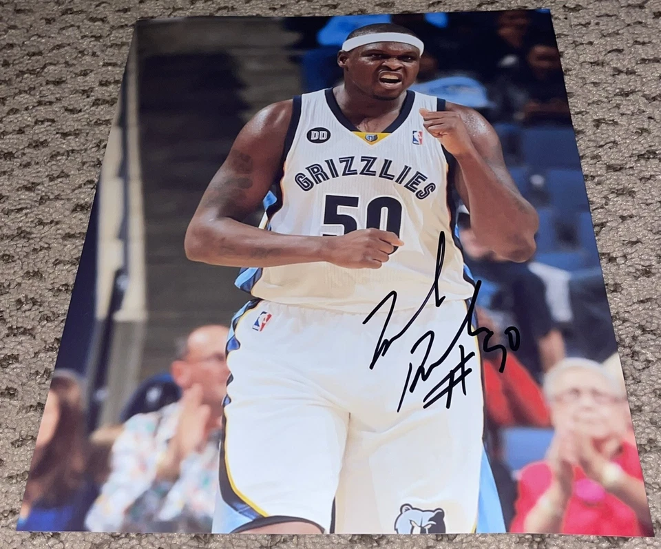 Foto firmada por Zach Randolph de 8x10 Memphis Grizzlies baloncesto autógrafo NBA Z-BO Foto 1 de 1