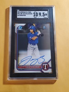 2022 Bowman Chrome 1st Auto Jojo Blackmon (SGC 10/9.5 Mint Plus) #CPAJBN Rangers