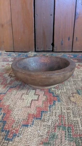 Antique Early Primitive Small Wood Compote Footed Mortar Bowl 7" Patina - Picture 1 of 14