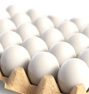 (24 Pieces) Hyper-Realistic White Wooden Eggs - 2 Dozen Fake Easter - Picture 1 of 10