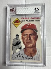 1954 Topps #183 Earle Combs Philadelphia Phillies BVG 4.5