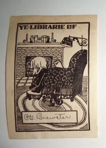 P. G. Brewster Ex Libris Bookplate - Bild 1 von 2