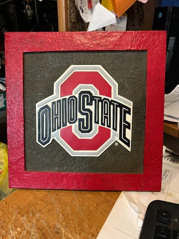 OHIO STATE BUCKEYES----12" X 12"-----HEAVY PLAQUE Cover