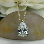 2 Ct Solitaire Pendant Necklace Solid 14K Yellow Gold Finish Pear Shaped Diamond