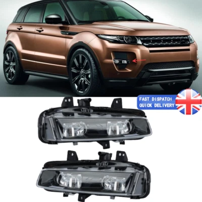 LED Front Fog Light Lamp Black For Range Rover Evoque L538 2011-2015 Left+Right - Image 1 of 4