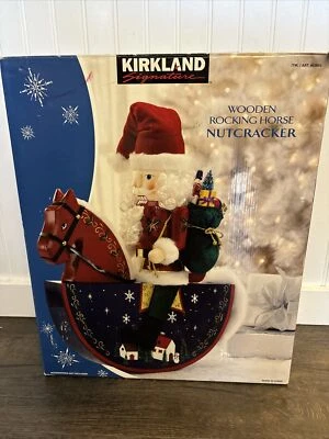 Kirkland Santa Wooden Rocking Horse Nutcracker Christmas Decor  Large 18"  Foto 1 de 3