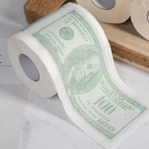 HDE Printed 100 Dollar Bill Money Toilet Paper Roll 2 Ply Tissue 3 Rolls - Picture 1 of 8
