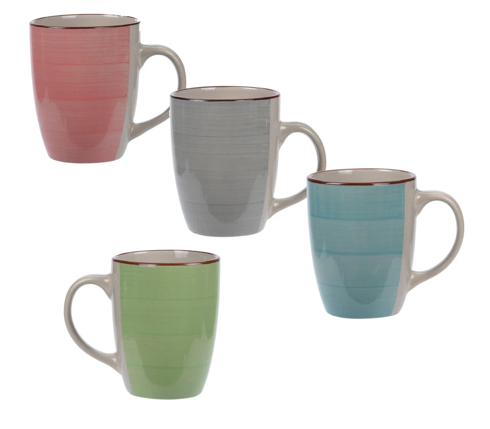 Kaffeetasse 250 ml bunt / creme - 4er Set - Porzellan Kaffee Becher Tasse farbig - Bild 1 von 1