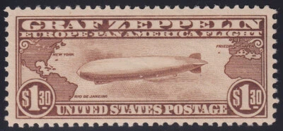 USA Sc #C14 - $1.30 brown - MNH (U/M) VF - Graf Zeppelin PSE 80 - Image 1 of 2