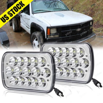 Par de faros LED 7x6" 5x7" H6054 HI-Lo Fit Chevy C1500 C2500 C3500 Suburban Foto 1 de 4