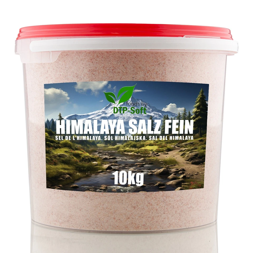 10kg Himalaya Pink Salt Fine Körnung fein 0 7-1 0mm Salz aus Pakistan Eimer 10