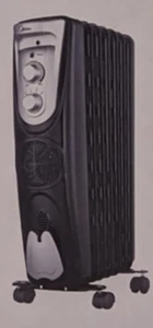 OIL HEATER ELECTRIC BRAND NEW UN OPENED IN BOX EB00653 MIDEA BLACK - Picture 1 of 11