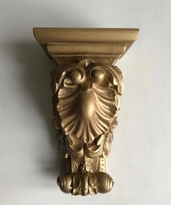 Hermoso Aplique de Pared Vintage Acabado Dorado Adornado Hollywood Regency Foto 1 de 4