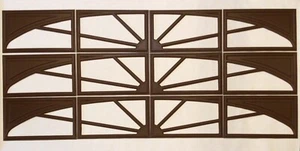 12 Amarr Sunray Replacement Inserts for Amarr Short Panel Garage Doors Walnut - Picture 1 of 5