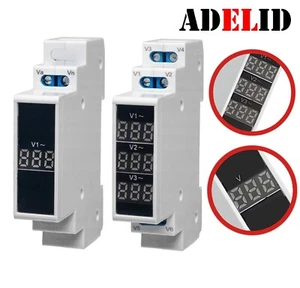 MODULAR VOLTMETER 1, 3-PHASEN VOLTAGE DIN LED DIGITAL SPANNUNGSMESSER AC 80-500V - Bild 1 von 14