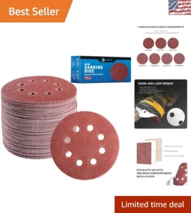 Complete 72 PCS Sandpaper Set: 5" Hook and Loop Discs for All Grit Needs - Picture 1 of 8