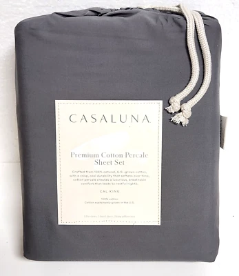Набор простыней перкаль Casaluna California King 400 нитей - темно-серый - Изображение 1 из 4