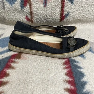 Saint Laurent YSL Espadrilles Black Canvas Flats Size EU 37.5 US 7 - Picture 1 of 11