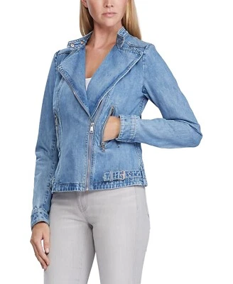 Lauren Ralph Lauren Denim  Moto  zip Jacket Blue NEW with tag 8 - Image 1 of 4