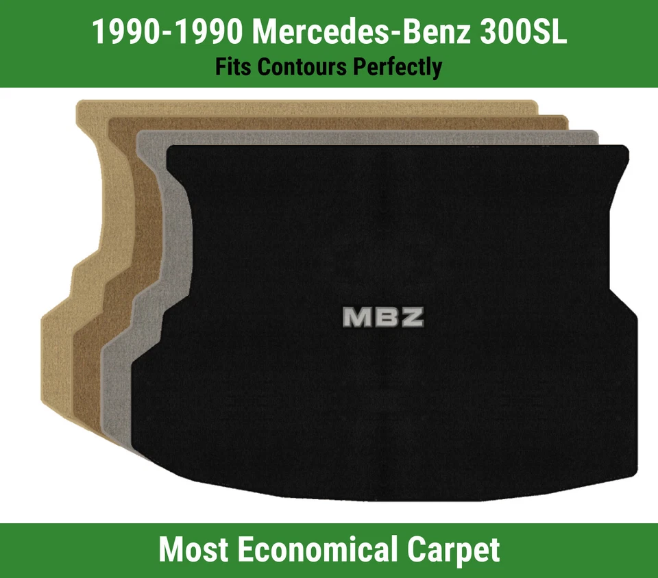 Alfombra de maletero Lloyd Velourtex para Mercedes-Benz 300SL '90 con logotipo de apliques MBZ Foto 1 de 4
