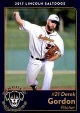 2017 Lincoln Saltdogs Team Issue #7 Derek Gordon Kansas City Missouri MO Card