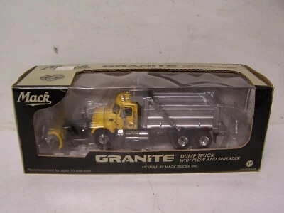 First Gear Mack Granite Dump Truck w/ Plow And Salt Spreader 1/64 Scale 69-0021 - Image 1 of 4