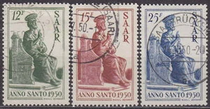 SAAR - SAARLAND GERMANY - 1950 HOLY YEAR Mi.: 293-295 - used - SIGN NEY !! - Picture 1 of 1