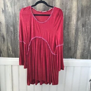 easel red boho tunic top size L - Picture 1 of 5