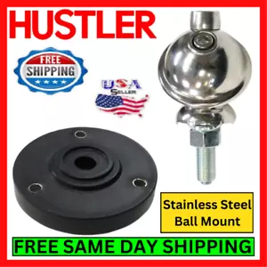Hustler SSM-2 CB Ball Mount Antenna Kit Stainless Steel Mast/HF Mobile System - Picture 1 of 10