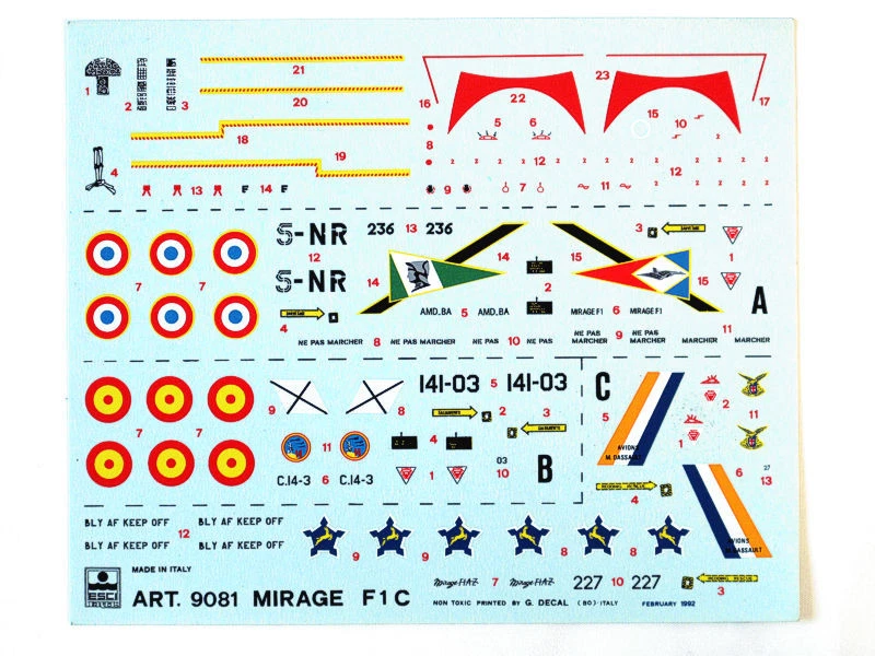 Esci 9081 Vintage Stickers Mirage F1C 1:72 Modélisme - Photo 1/1