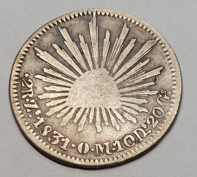 2 Reales 1831 Zs O.M Mexico - Image 1 of 2
