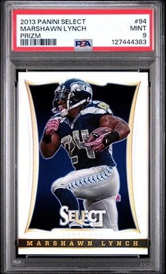2013 Select #94 Marshawn Lynch (1st Year Select) SP Silver Prizm PSA 9 *Pop 5,1^ - Image 1 of 4
