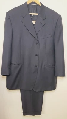 Canali Men's 48R Suit Blue Check Wool Super 120s 62EU Jacket Pants 38x28 - Image 1 of 4