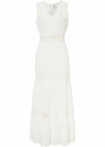 Maxikleid mit Spitze Gr. 44 Wollweiß Damen-Kleid Freizeitkleid Ärmellos Neu* - Bild 1 von 1