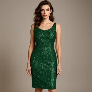 Studio One New York Green Sequin Sleeveless Party Cocktail Dress Size 8 - Picture 1 of 18