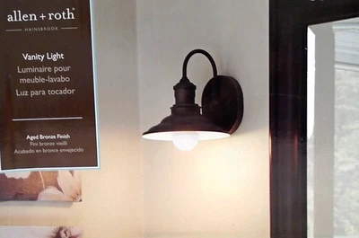 vanity light fixture - new - aged bronze finish - Image 1 of 4