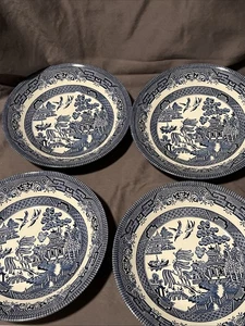Churchill Blue Willow England Cereal Bowls Lot 4 - Picture 1 of 9