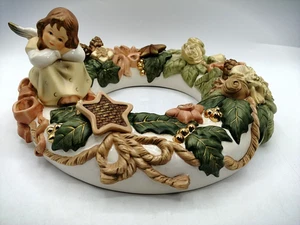 Goebel Corona de Adviento con Ángel Ø 26 cm Porcelana Candelabro Corona de Adviento - Imagen 1 de 9