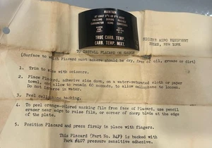 Richter Carb Temperature Indicator PLACARD - Bild 1 von 1