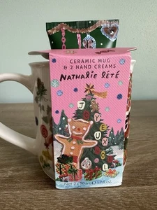 Nathalie Lete Gingerbread House Ceramic Mug & 2 Hand Creams Christmas Folk Set - Picture 1 of 7