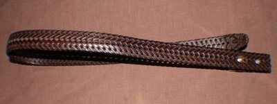 Cinto de couro genuíno vintage com laço 34/36 com fivela estilo ocidental 1,5" W - Imagem 1 de 4